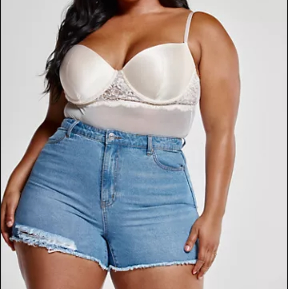 FTF Denim Sliced Shorts